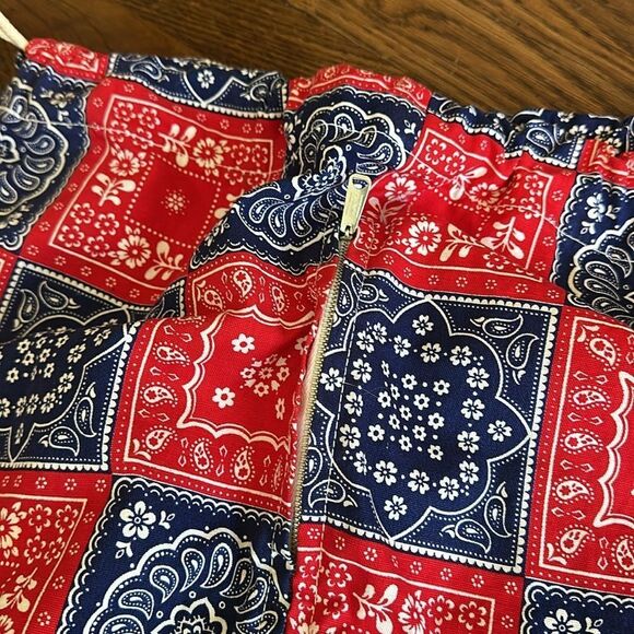 NWT Vtg.60s/70s Now Designs Red, White and Blue Bandana Print laundry bag - Picture 6 of 8